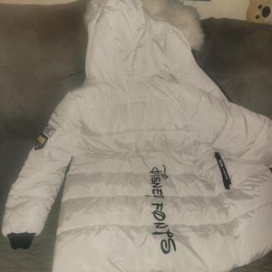 White Disney puffer coat. Size L.